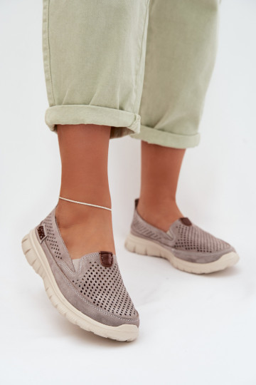 met elementen van opengeInerkt schoenenOpturalnego van suèdeu grijs Ravinette