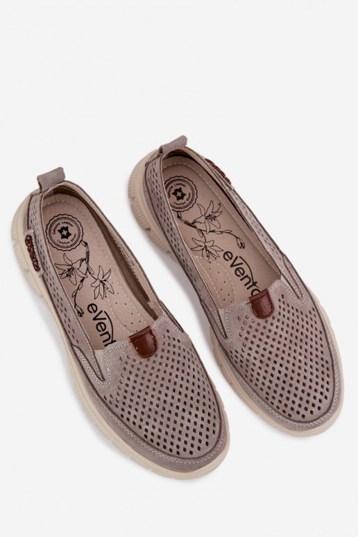 met elementen van opengeInerkt schoenenOpturalnego van suèdeu grijs Ravinette