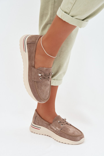 Beige schoenen van natuurlijk suede Selorette
