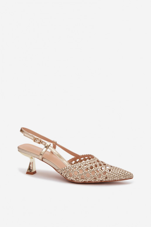 Sandalen met patroon Dames met hakken gouden kleur Selinae