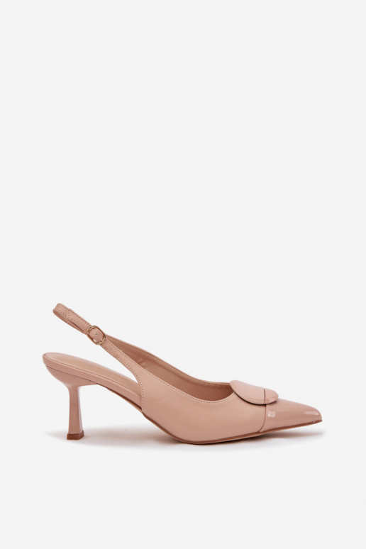 Dames sandalen met dunne hakken Met sierlijk Detalem beige Het heeftriae