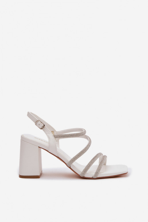 Damessandalen met hoge hakken Met Strepen En zirkonen Initte kleur Brelia