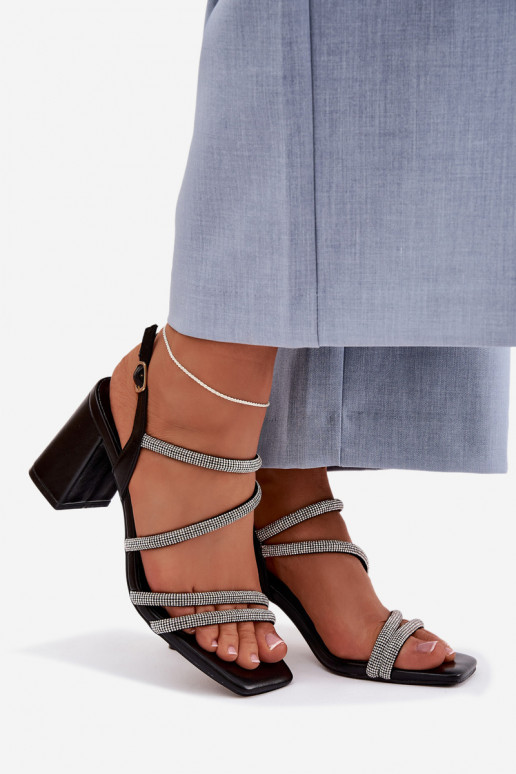 Damessandalen met hoge hakken Met Strepen En zirkonen zInart Brelia