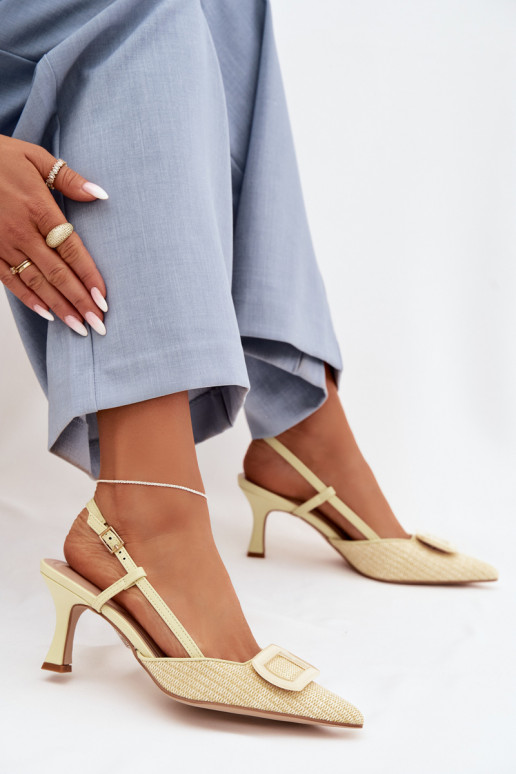 Dames sandalen met hakken Met sierlijk Element geel Eslina