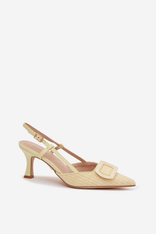 Dames sandalen met hakken Met sierlijk Element geel Eslina