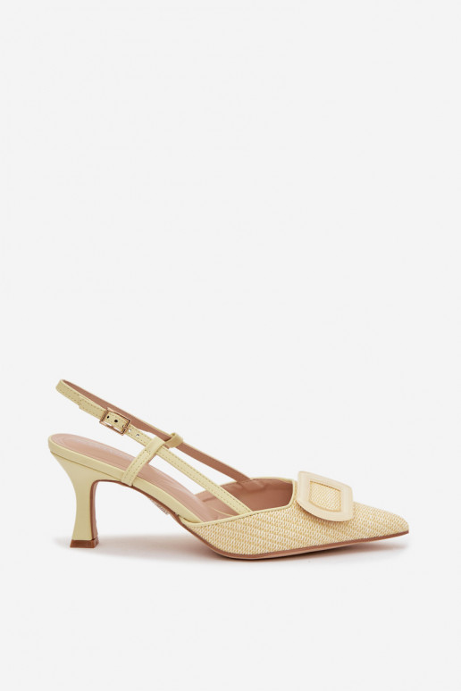 Dames sandalen met hakken Met sierlijk Element geel Eslina