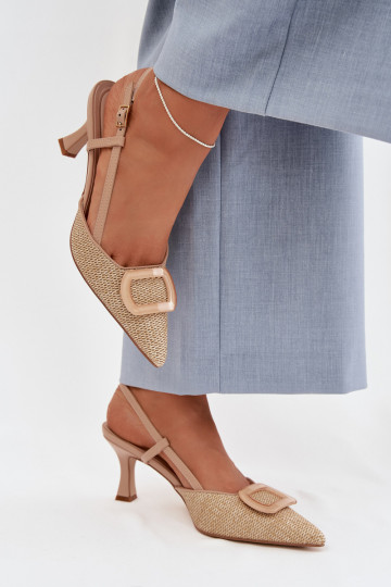 Dames sandalen met hakken Met sierlijk Element Nude Eslina