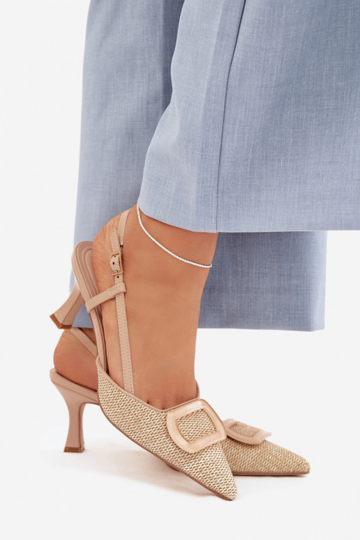 Dames sandalen met hakken Met sierlijk Element Nude Eslina