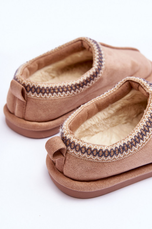 Dames van suède slippers met bont beige Polinna