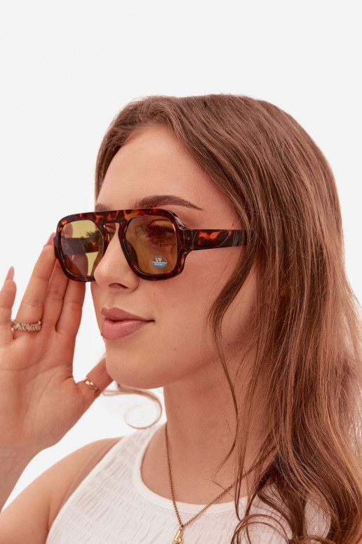 Dames ZonnebrilFiltrem UV bruin-groene kleur