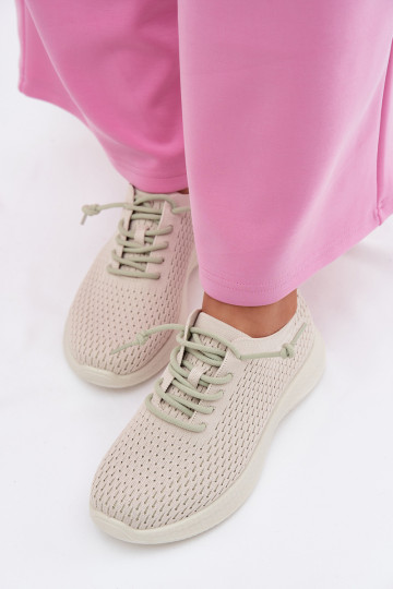 Dames sportschoenen Carmivelle in zandkleur 2