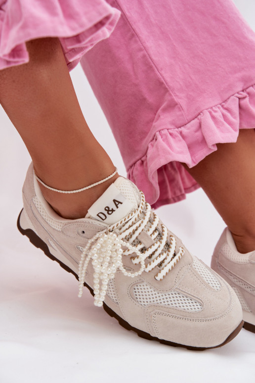 Leer van suède Sneakers model schoenen Dames MK61-0705 grijs