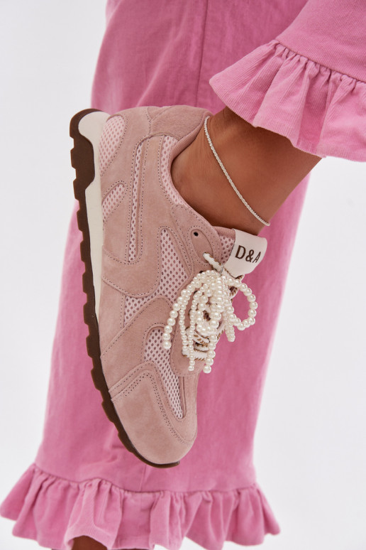 Leer van suède Sneakers model schoenen Dames MK61-0705 roze