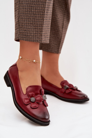 schoenen Dames met brede hakken Met sierlijki met bloemmotievenami bordeaux Tavillette 2
