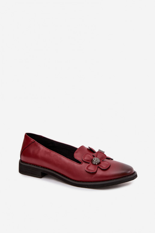 schoenen Dames met brede hakken Met sierlijki met bloemmotievenami bordeaux Tavillette