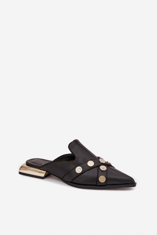 Leren pantoffels Mule Dames met riemen D&A CR61-3058 zInart