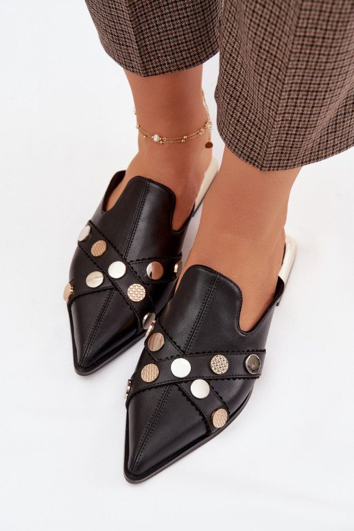 Leren pantoffels Mule Dames met riemen D&A CR61-3058 zInart