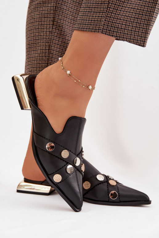 Leren pantoffels Mule Dames met riemen D&A CR61-3058 zInart