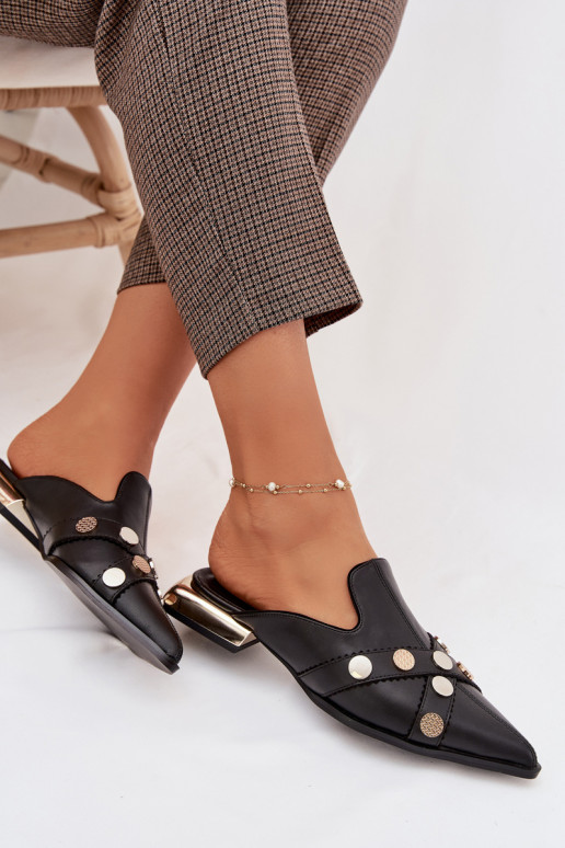 Leren pantoffels Mule Dames met riemen D&A CR61-3058 zInart