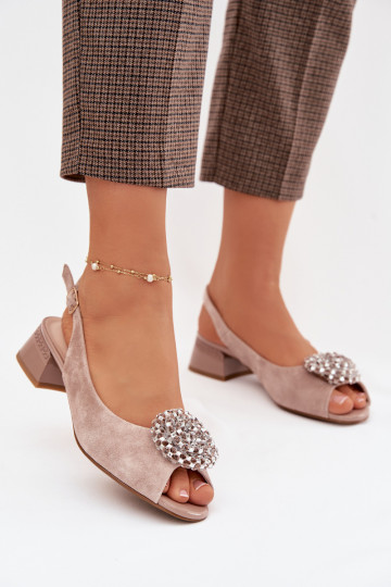 Dames sandalen met ornamenten D&A CR61-3030 zandkleur 2