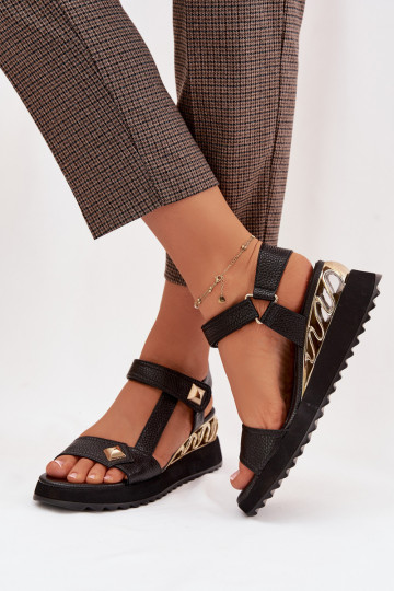 Dames sandalen met platform D&A CR61-3070 zwart