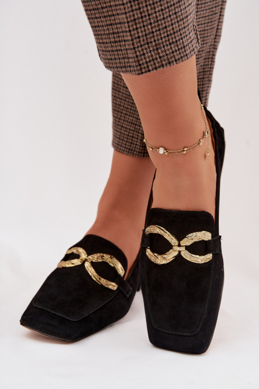 dames mocassinsOpturalnego van suèdeu gouden kleur Detal D&A CR61-3115 zInart