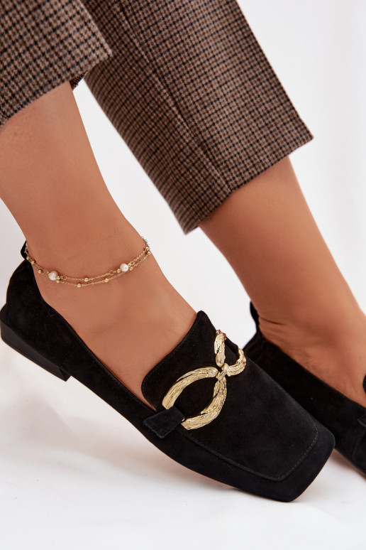 dames mocassinsOpturalnego van suèdeu gouden kleur Detal D&A CR61-3115 zInart