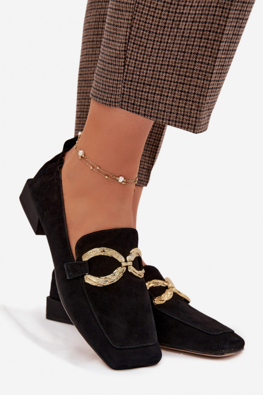 dames mocassinsOpturalnego van suèdeu gouden kleur Detal D&A CR61-3115 zInart