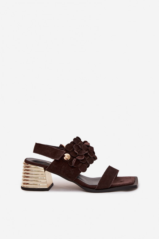 Elegante suède hoge hakken D&A CR61-3145 CzekoladoIne