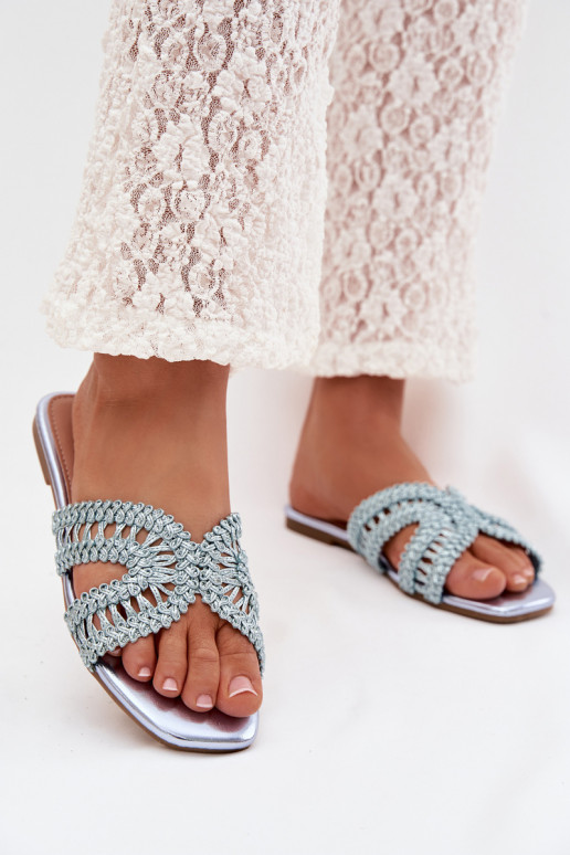 Slippers Dames plat blauIn Fariella