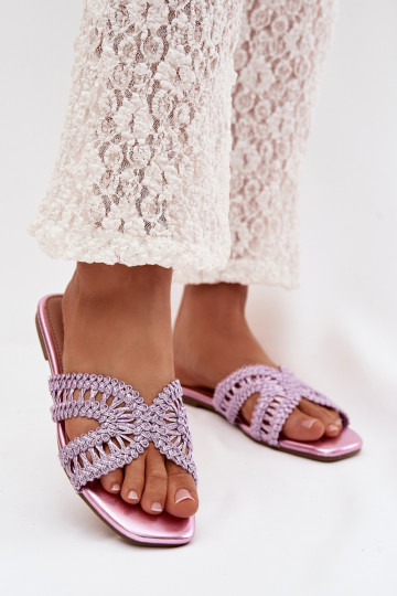 Slippers Dames plat Paars Fariella