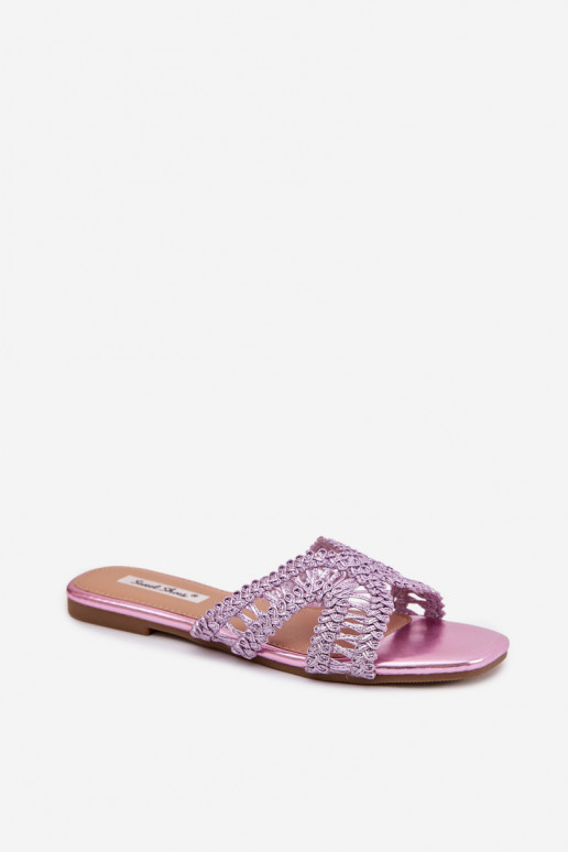 Slippers Dames plat Paars Fariella