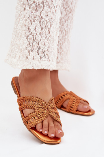 Slippers Dames plat oranje Fariella 2