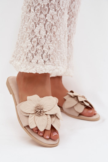 gelijk aan Damespantoffels Met sierlijki met bloemmotievenami ivoor Elzoria 2