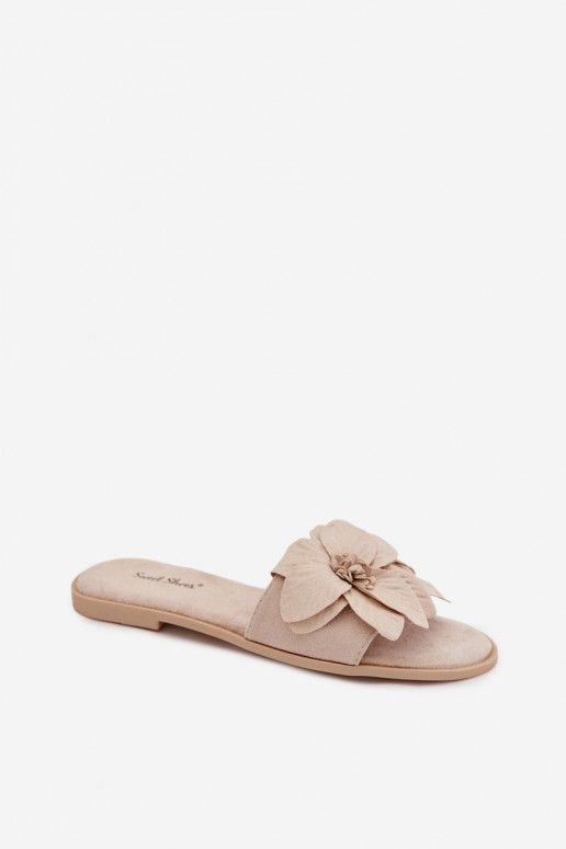 gelijk aan Damespantoffels Met sierlijki met bloemmotievenami ivoor Elzoria