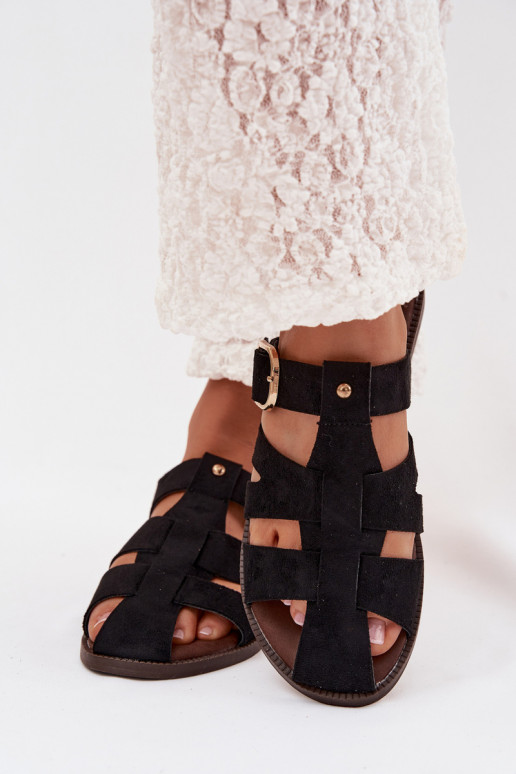 Damespantoffels met brede hakken Met Strepen I Złotą met gespen zInart Elzora