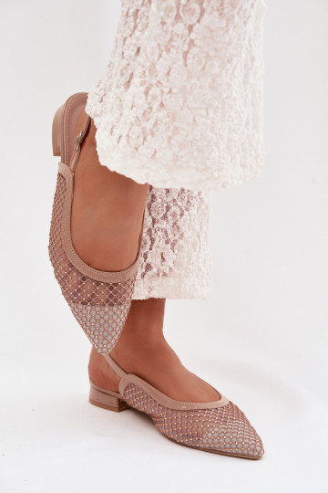 Gaas Ballerinas met open hiel beige Pyvona