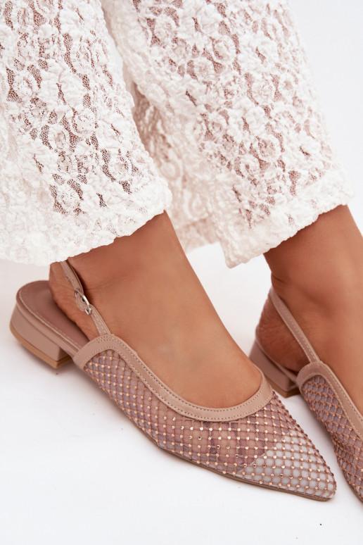 Gaas Ballerinas met open hiel beige Pyvona