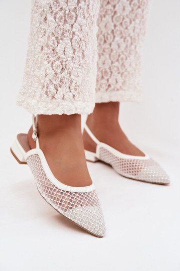 Wit kleur netten ballerina's met open hiel Pyvona 2
