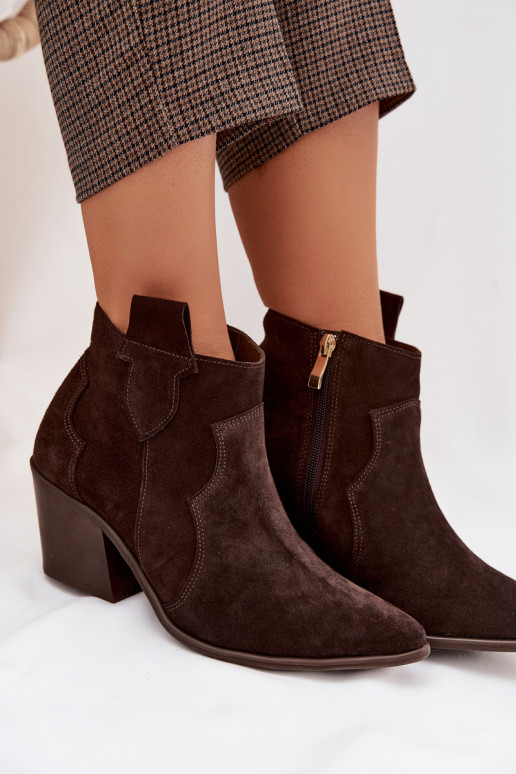 Laarzen in coInboystijlOpturalnego van suèdeu Zazoo 3153 CzekoladoIne