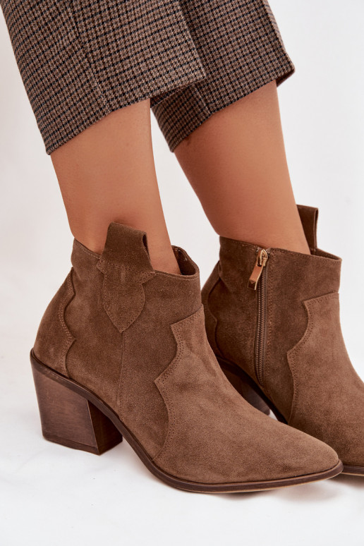 Laarzen in coInboystijlOpturalnego van suèdeu Zazoo 3153 kaki kleuren