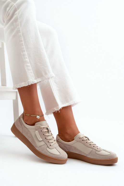 Leer van suède Sneakers model schoenen Dames Vinceza 7933 grijs