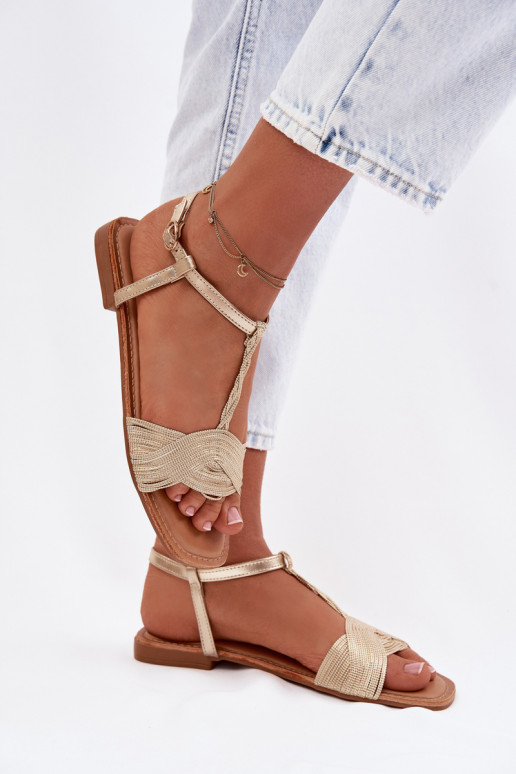 Sandalen voor dames gouden kleur Nexora