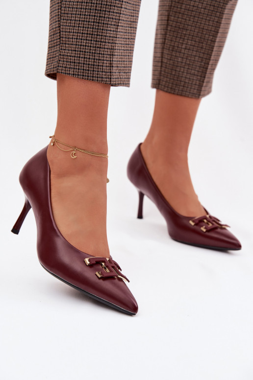 Hakken Schoenen met ornamenten Eko Leer bordeaux Fivara