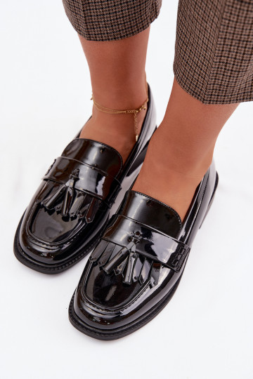 Gelakte mocassins Dames met kInastjes zInart Galera