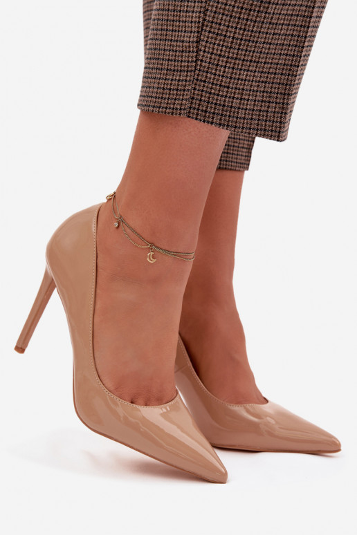 met lakeffect Hakken van ecoleer beige Jonira