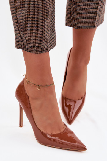 met lakeffect Hakken van ecoleer bruine kleur Jonira