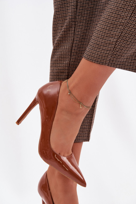 met lakeffect Hakken van ecoleer bruine kleur Jonira