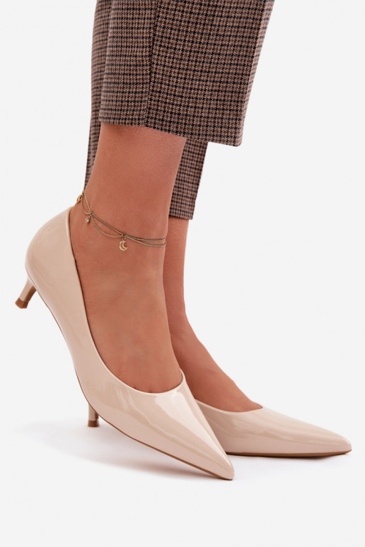 met lakeffect Schoenen Op een lage hak beige Girela