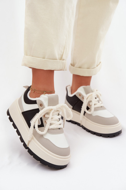 Sneakers model schoenen Dames met platform grijs Florinda